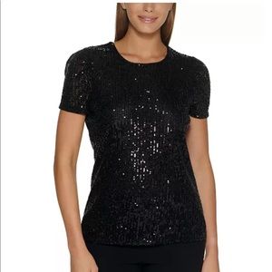 Romeo &Juliet black sparkly sequin blouse.